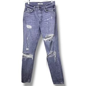 GRLFRND Karolina A Little More Love Purple Washed High-Rise Skinny Jean Size 24